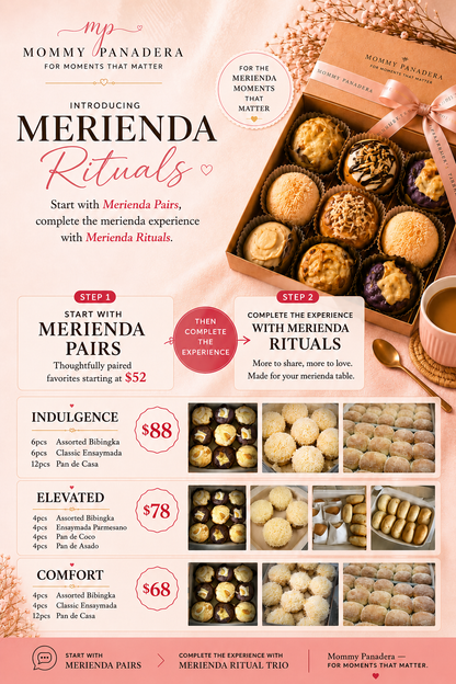 Indulgence $88 - 6pcs Assorted Bibingka + 6pcs Classic Ensaymada + 12pcs Pan de Casa